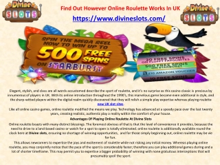 Find Out However Online Roulette Works In UK