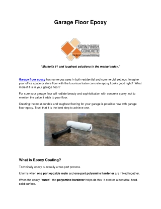 Garage Floor Epoxy