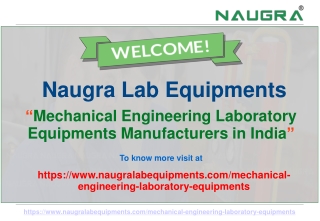 Mechanical Engineering Laboratory Equipments Manufacturers in India