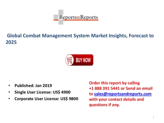 Combat Management System Market: Global Industry Trends, Share, Size, Growth, Opportunity and Forecast 2019-2025