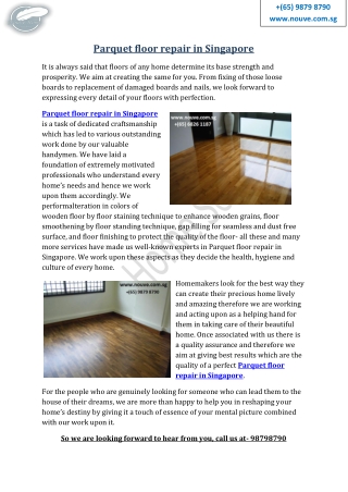 Parquet Floor Repair in Singapore