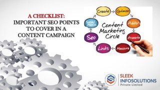 A CHECKLIST: IMPORTANT SEO POINTS TO COVER IN A CONTENT CAMPAIGN