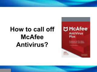 How to call off McAfee Antivirus?