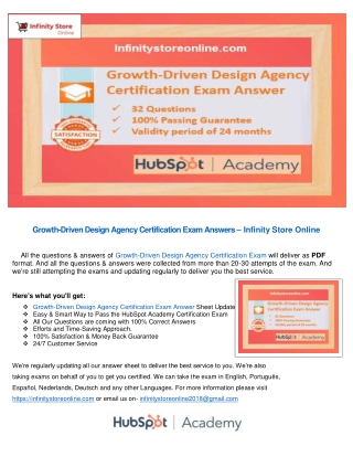 Growth-Driven Design Agency Certification Exam Answers – Infinity Store Online
