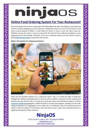 Online Food Ordering System For Your Restaurant!