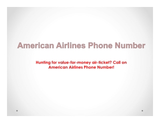 American Airlines Phone Number-Book Cheap Flight Tickets