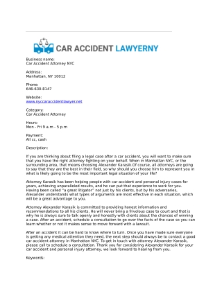 Car Accident Attorney NYC