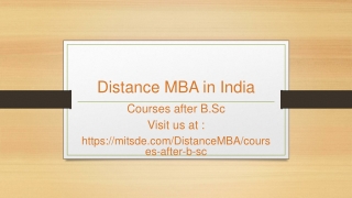 Courses after BSC – Distance MBA | MITSDE | India