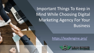 Important Things To Keep in Mind While Choosing Digital Marketing Agency For Your Business