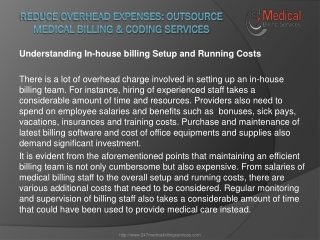 Reduce Overhead Expenses: Outsource Medical Billing & Coding Services