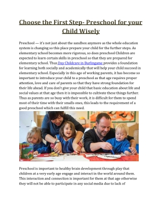 Day Childcare in Milbrae, San Bruno, and Daly City