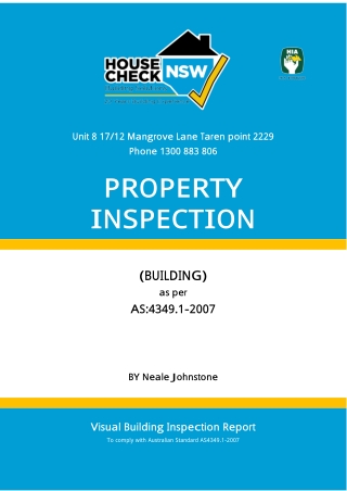 Pre Purchase Building And Pest Inspection Sample Report - Housecheck NSW