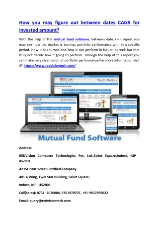 How you may figure out between dates CAGR for invested amount?