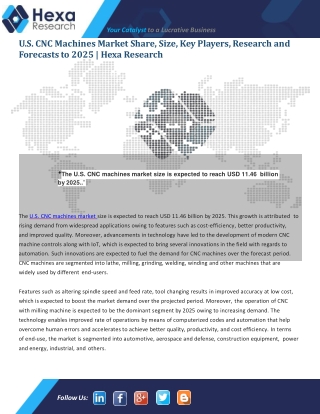 U.S. CNC Machines Market - Technology, Trends, Market Demand and Opportunities by 2025