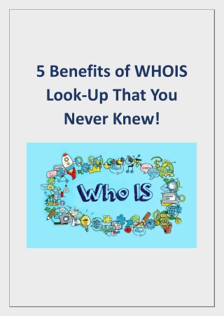 5 Benefits of WHOIS Look-Up That You Never Knew!