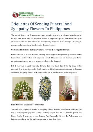 funeral and sympathy flowers to philippines