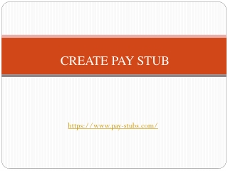 Create Pay Stubs