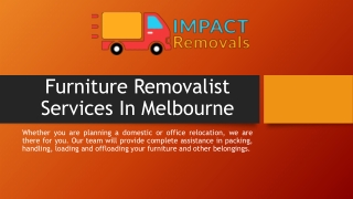 Furniture Removals Melbourne