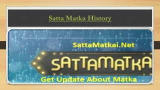 Satta Matka History
