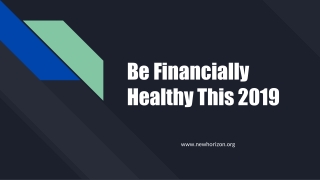 Be Financially Healthy This 2019