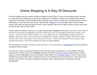 Online Shopping Is A Way Of Discounts