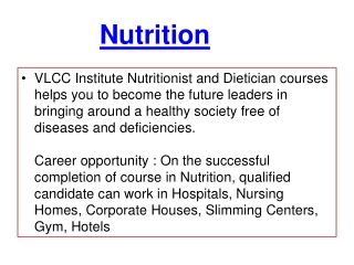 Nutrition Training Courses-Nutrition Professional Diploma-Dietitian Certification Courses