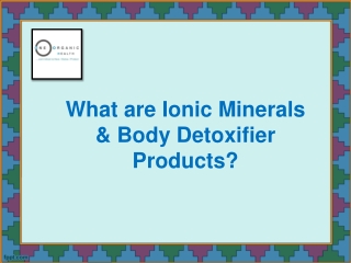 What are Ionic Minerals & Body Detoxifier Products?