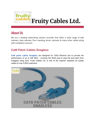 Cat6 Patch Cables Snagless