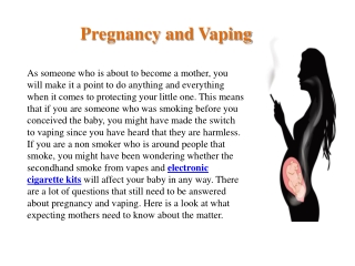 Pregnancy and Vaping