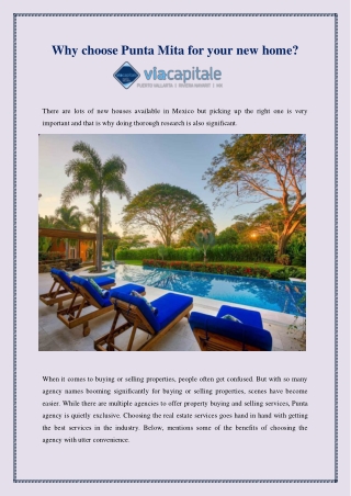 Why choose Punta Mita for your new home?