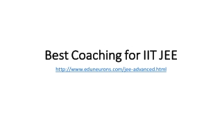 Best Coaching for IIT JEE