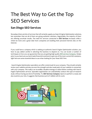 The Best Way to Get the Top SEO Services
