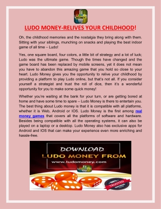 Ludo Money-Relives Your Childhood