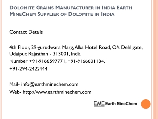 Dolomite Powder in India Earth MineChem Exporter of Dolomite in India