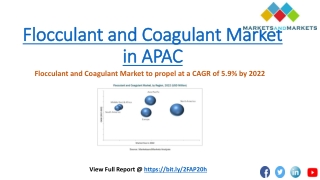 Flocculant and Coagulant Market is expected to progress at a CAGR of 5.9% by 2022