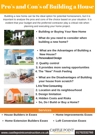 Pro’s and Con’s of Building a House