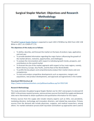 Surgical Stapler Market: Objectives and Research Methodology