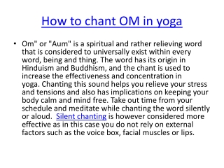 How to chant OM in yoga|OM chanting