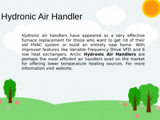 Best Quality Hydronic Air Handler