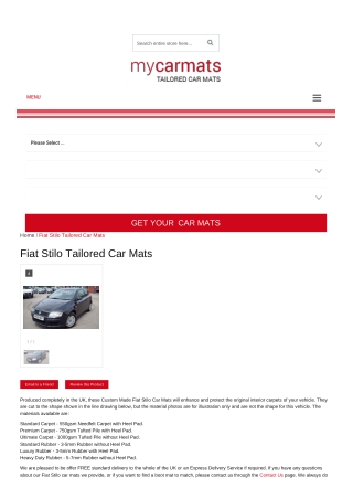 Tailored Fiat Stilo Car Mats – Custom Car Mats | Rubber Car Mats