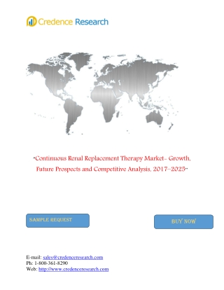 Global Continuous Renal Replacement Therapy Market To Reach Worth US$ 1,653.8 Mn By 2025