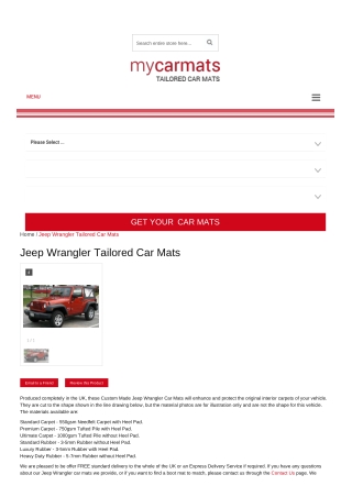 Tailored Jeep Wrangler Car Mats – Custom Car Mats | Rubber Car Mats