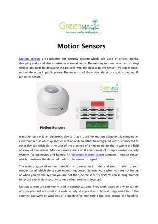 Motion Sensors