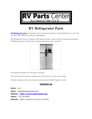 RV Refrigerator Parts