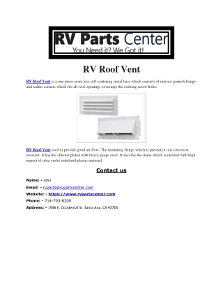 RV Roof Vent