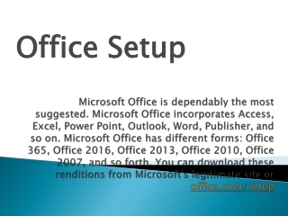 office.com/setup – Download, Setup and Install