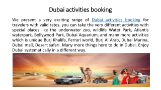 Dubai tours