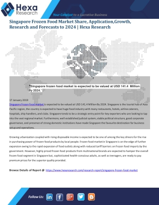 Singapore Frozen Food Market 2014-2024: with Focus on future Scope and Historical Analysis