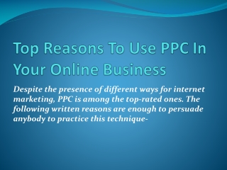 Top Reasons To Use PPC In Your Online Business