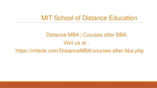 Courses after BBA – Distance MBA | MITSDE